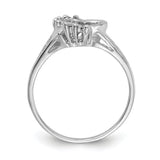 14k White Gold Polished 1/8 carat AA Diamond Heart Ring X9594AA