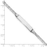 14k White Gold Polished Solid Chain/Solid Plate Anchor Link 25.5x4.5mm Plate 7 inch ID Bracelet LID66W