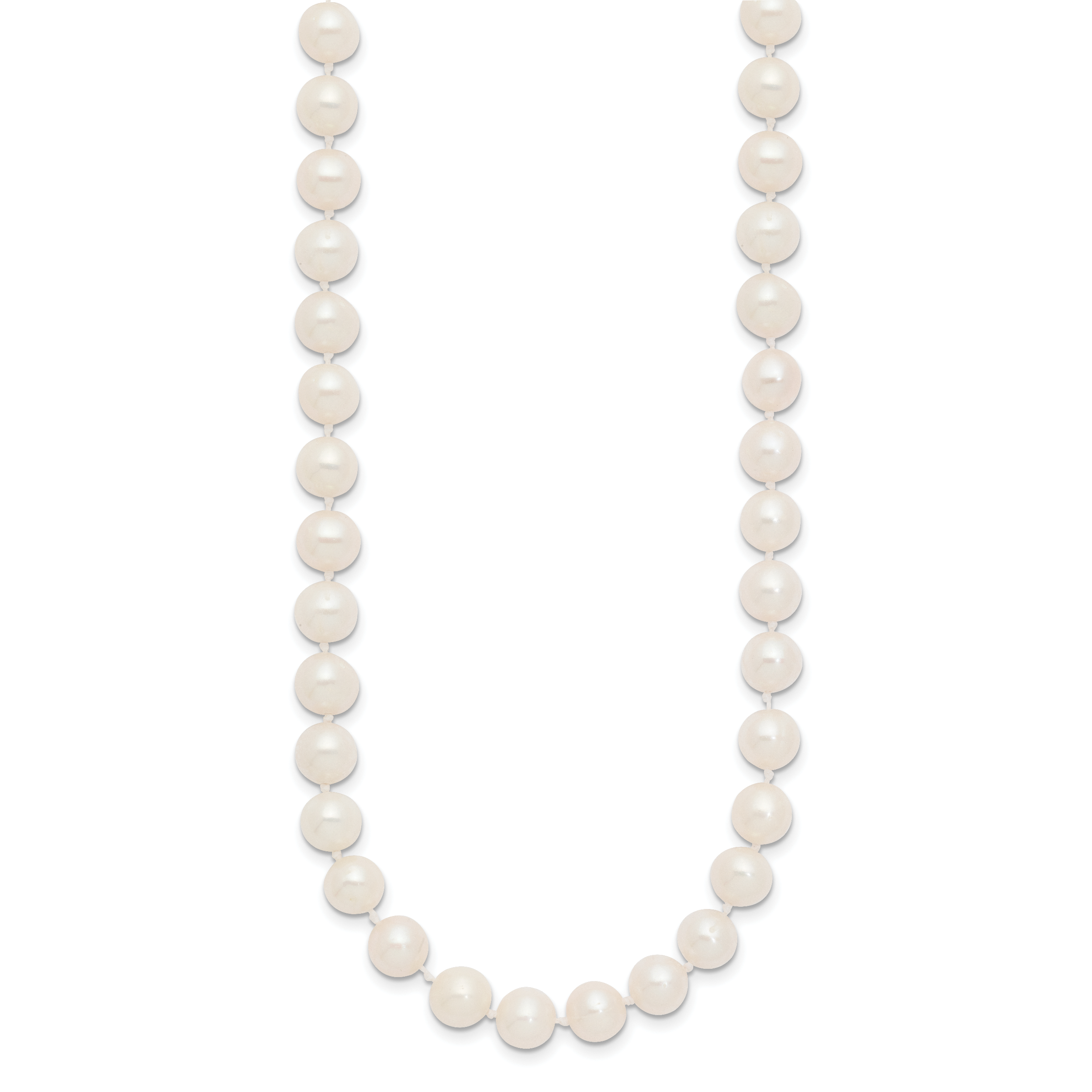 14k 7-8mm White Near-Round Freshwater Cultured Pearl 16 inch Necklace WPN070