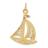 14k Filigree Sailboat Charm A9086