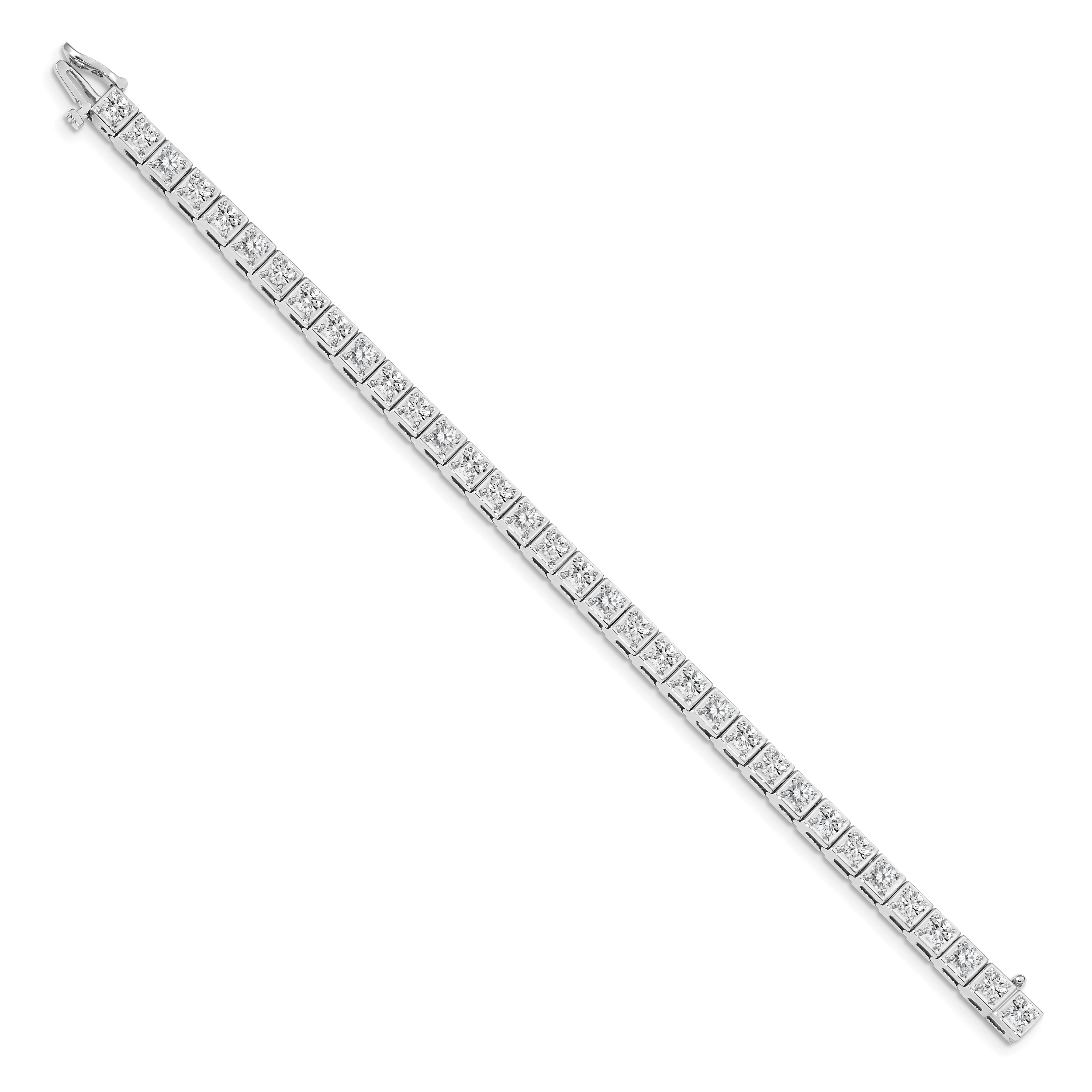 14k White Gold Complete 5.1 carat Round VS Diamond 4-prong 7 inch Tennis Bracelet X2164WVS