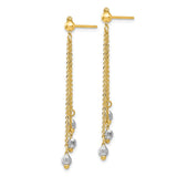 14K Two-tone Faceted Beads and Cable Chain Dangle Post Earrings TH555