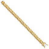 14K 20 inch 10.8mm Hand Polished Rounded Curb Link with Box Catch Clasp Chain LK127