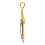 14k Satin Two-tone Crucifix Pendant C1986