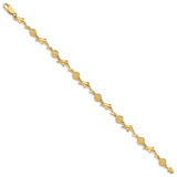 14K Polished Dolphin and Sea Shell 7 inch Bracelet FB1246