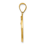 14k Polished and Satin Hollow St. Anne Medal Pendant XR1286