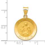 14k Polished and Satin Hollow St. Anne Medal Pendant XR1286