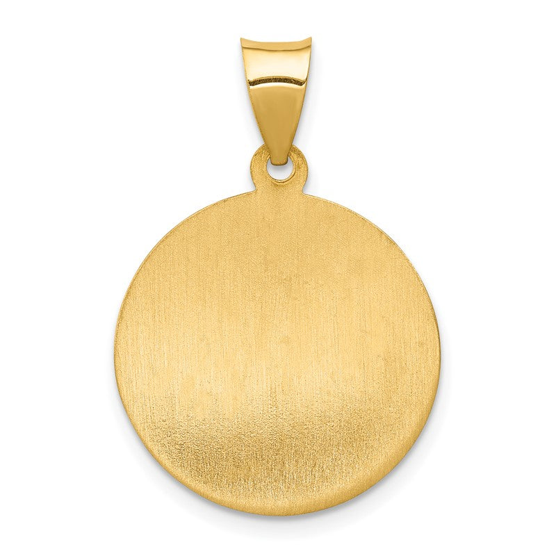 14k Polished and Satin Hollow St. Anne Medal Pendant XR1286