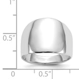 14k White Gold Polished Dome Ring R390