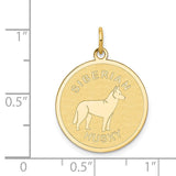 14k SIBERIAN HUSKY 20mm Engravable Disc Dog Charm XAC879