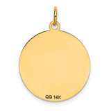 14k SIBERIAN HUSKY 20mm Engravable Disc Dog Charm XAC879