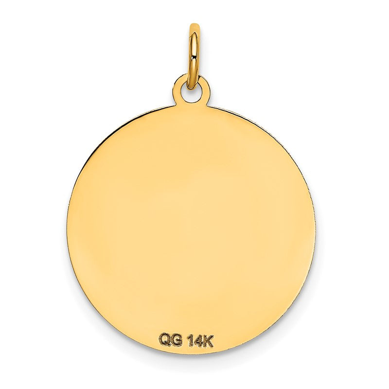14k SIBERIAN HUSKY 20mm Engravable Disc Dog Charm XAC879