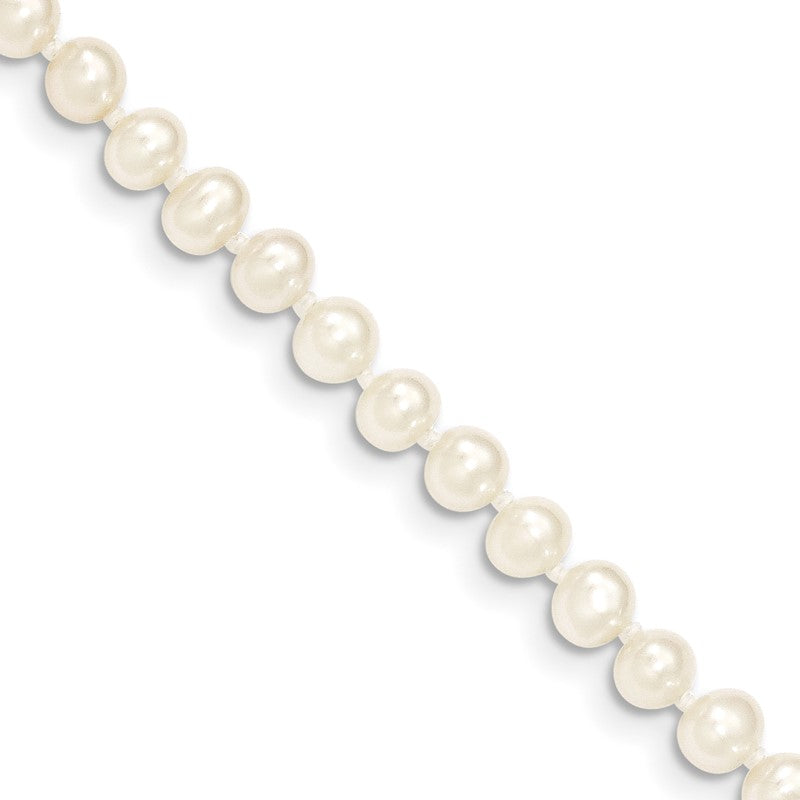 14k 4-5mm White Semi-Round Freshwater Cultured Pearl 12 inch Necklace XF451