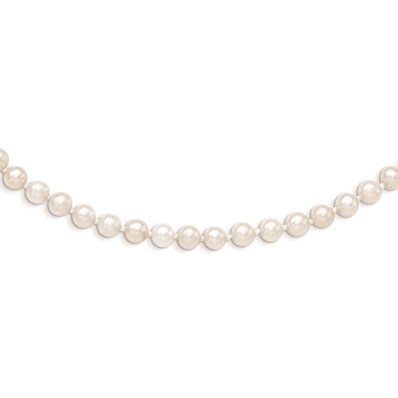14k 4-5mm White Semi-Round Freshwater Cultured Pearl 12 inch Necklace XF451