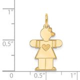 14k The Kids Small Heart Dress Girl Engravable Hugs Charm XK1148Y