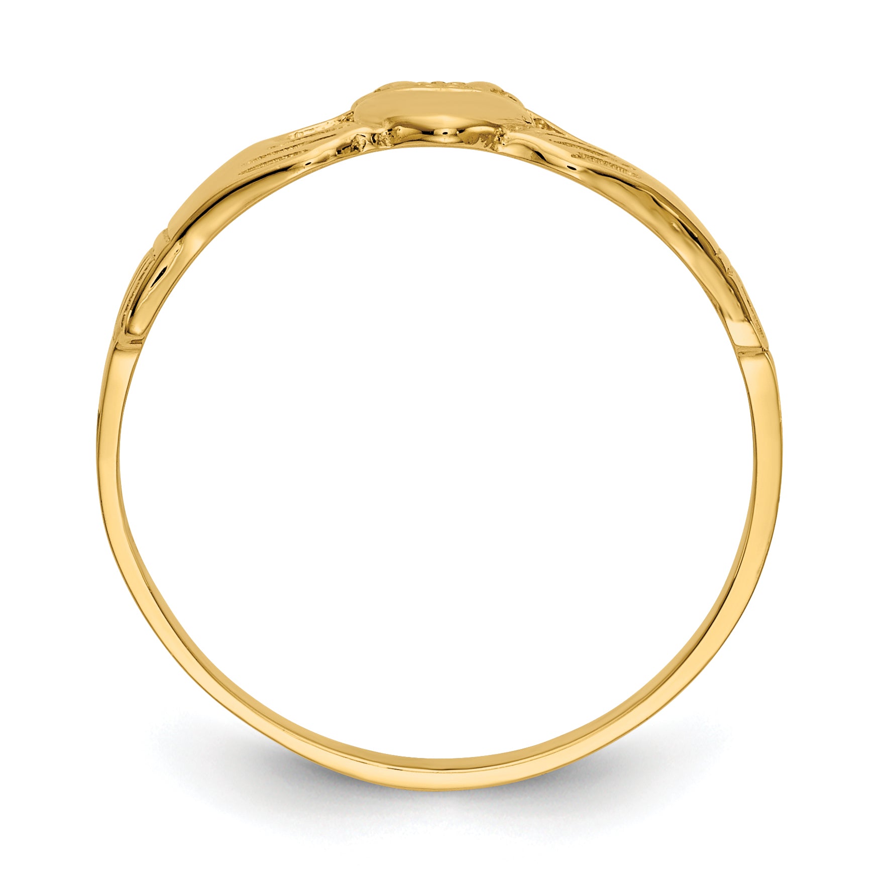 14k Ladies Polished Claddagh Ring D1862