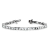 14k White Gold Complete 6.44 carat Round AAA Diamond 4-prong 7 inch Tennis Bracelet X735WAAA