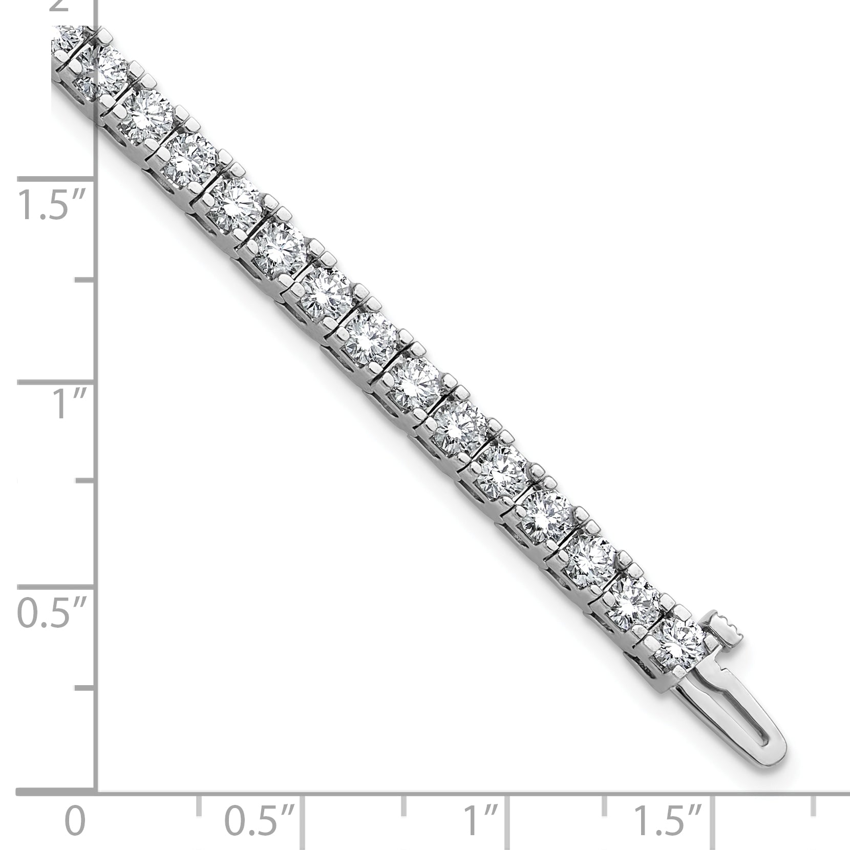 14k White Gold Complete 6.44 carat Round A Diamond 4-prong 7 inch Tennis Bracelet X735WA