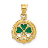 14k Enameled Claddagh Charm K214