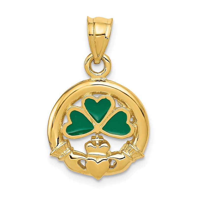 14k Enameled Claddagh Charm K214