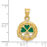 14k Enameled Claddagh Charm K214