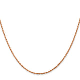 14K Rose Gold 10 inch 1.5mm Diamond-cut Man Made Rope with Lobster Clasp Anklet R012