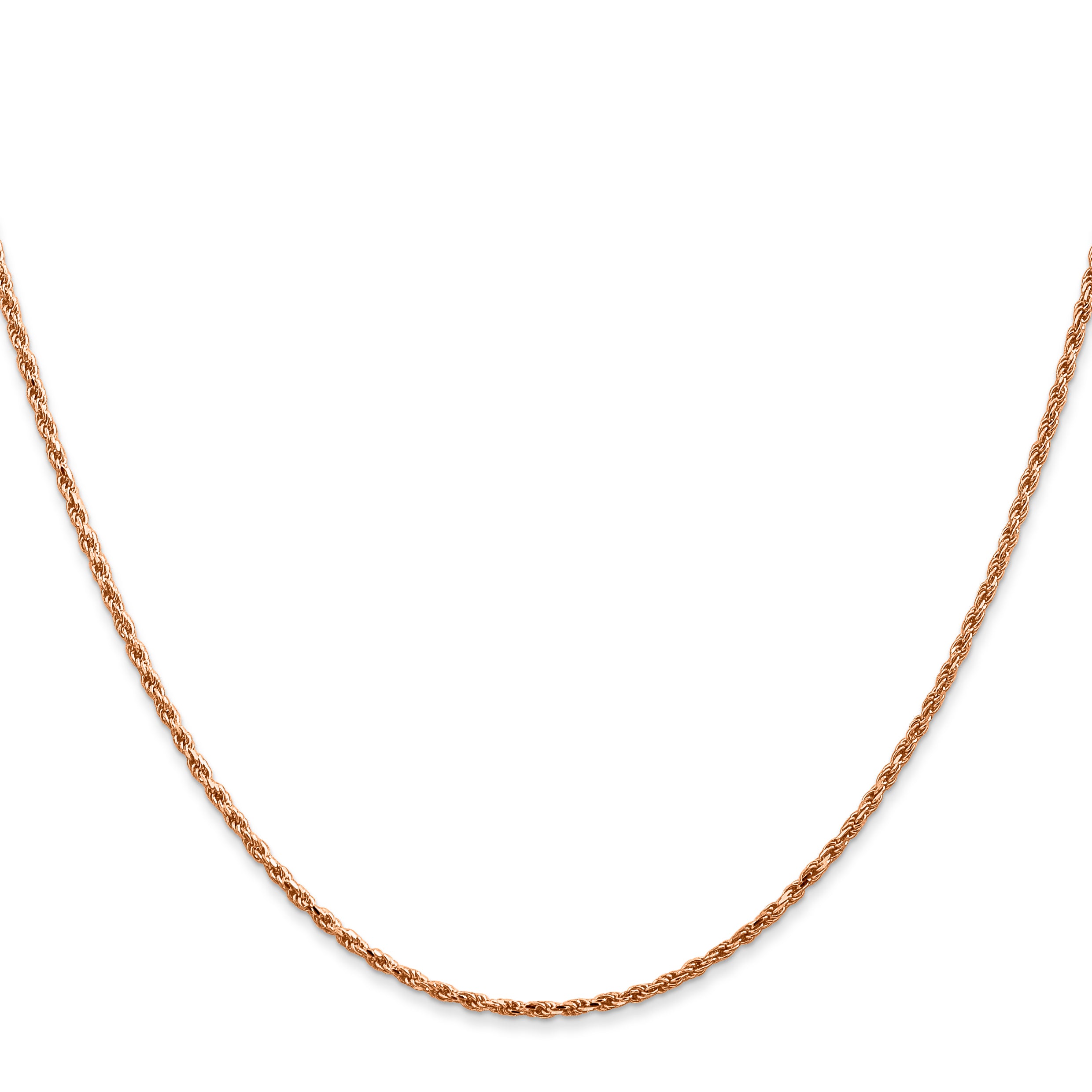 14K Rose Gold 10 inch 1.5mm Diamond-cut Man Made Rope with Lobster Clasp Anklet R012