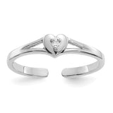 14k White Gold .01 carat Diamond Heart Toe Ring RM5652