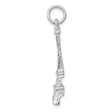 14k White Gold Solid Polished Eiffel Tower Charm K854