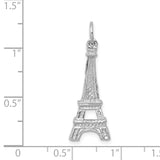 14k White Gold Solid Polished Eiffel Tower Charm K854