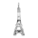 14k White Gold Solid Polished Eiffel Tower Charm K854