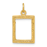 14k Fancy Border 17x13mm Picture Frame Pendant A0194