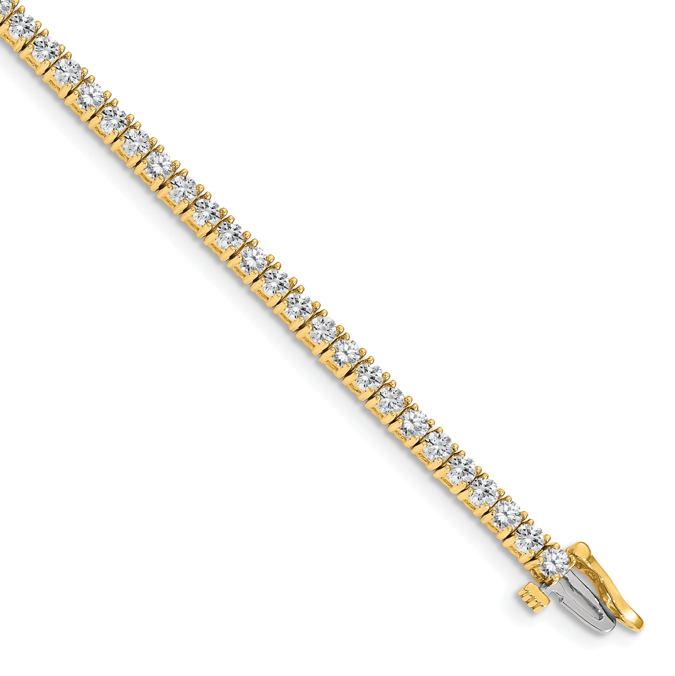 14k Complete 3.92 carat Round AAA Diamond 4-prong 7 inch Tennis Bracelet X602AAA