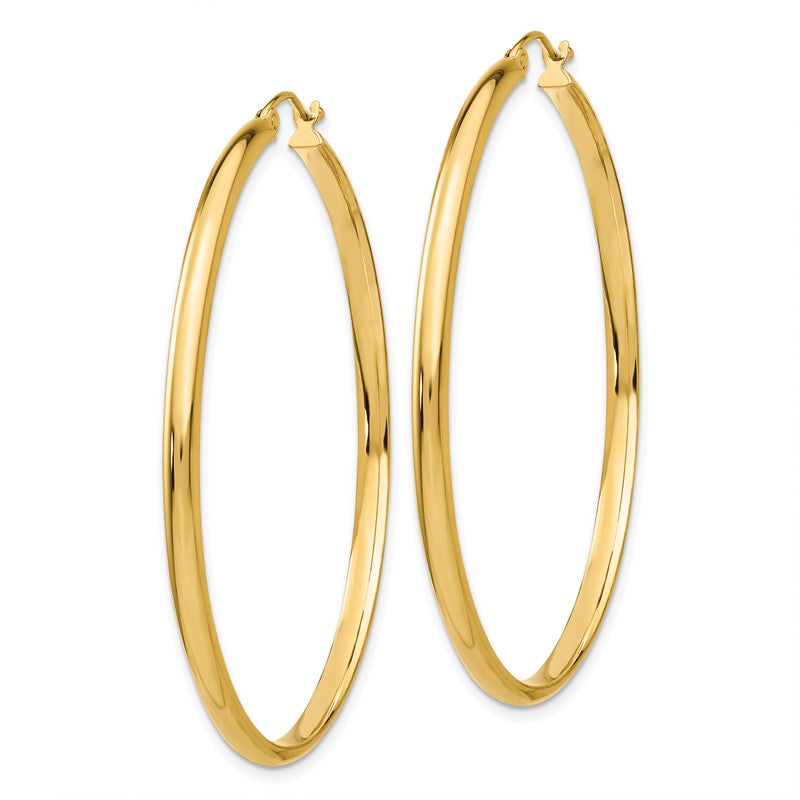 14k 2.75x50mm Polished Tube Hoop Earrings TA237