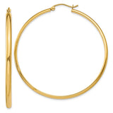 14k 2.75x50mm Polished Tube Hoop Earrings TA237