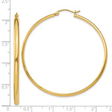 14k 2.75x50mm Polished Tube Hoop Earrings TA237