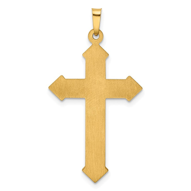 14k and White Rhodium Polished and Textured Passion Cross Pendant XR1620