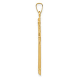 14k and White Rhodium Polished and Textured Passion Cross Pendant XR1620