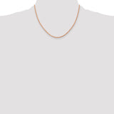 14K Rose Gold 10 inch 2mm Diamond-cut Rope with Lobster Clasp Anklet 016R
