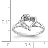 14k White Gold Polished 1/8 carat AA Diamond Heart Ring X9594AA