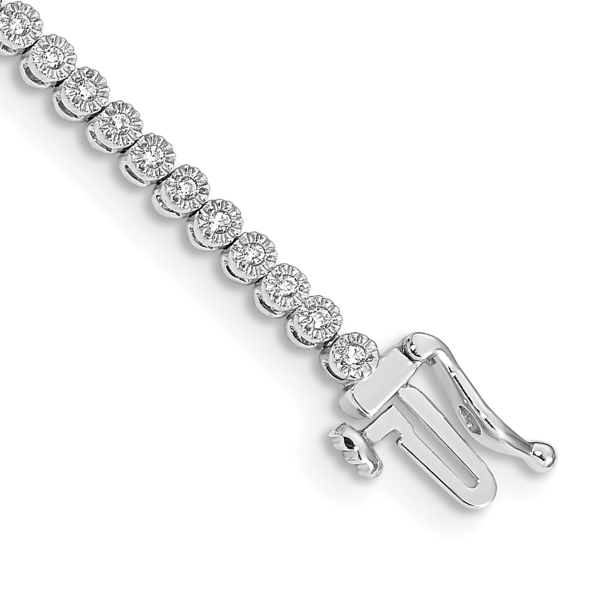 14k White Gold Complete 1/2 carat Diamond Illusion Setting 7 inch Tennis Bracelet BM4648