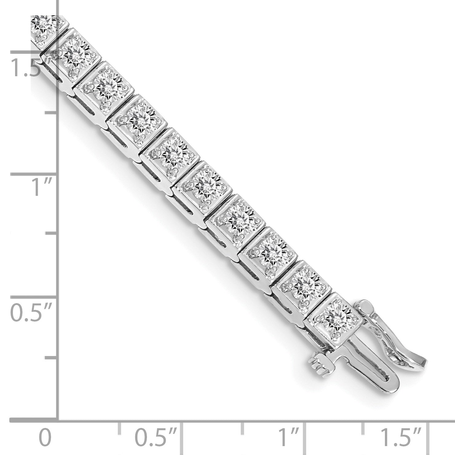 14k White Gold Complete 3.75 carat Round AAA Diamond 4-prong 7 inch Tennis Bracelet X2163WAAA