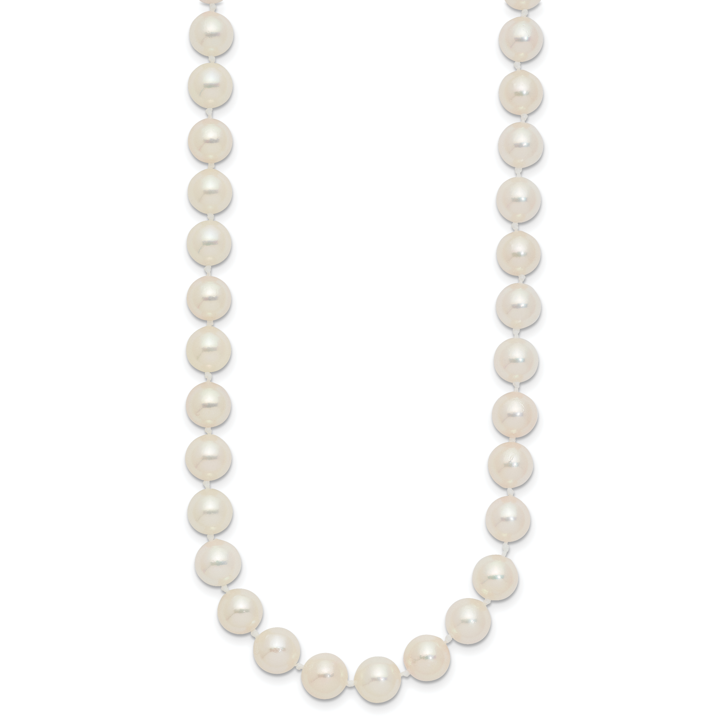 14k 7-8mm White Round Akoya Saltwater Cultured Pearl 16 inch Necklace PL70AA