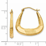 14k Polished, Satin and Diamond-cut Hoop Earrings TF719