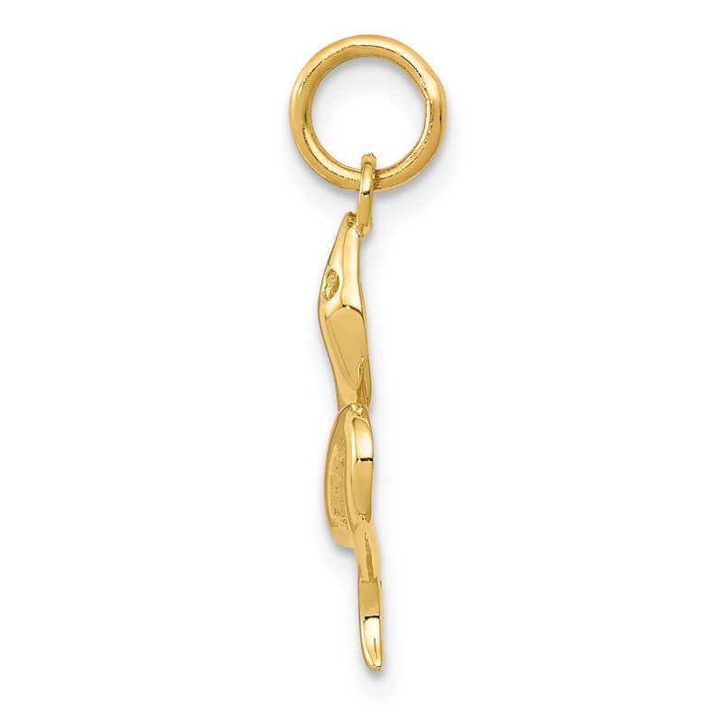 14k Solid Polished Snake Charm K1009