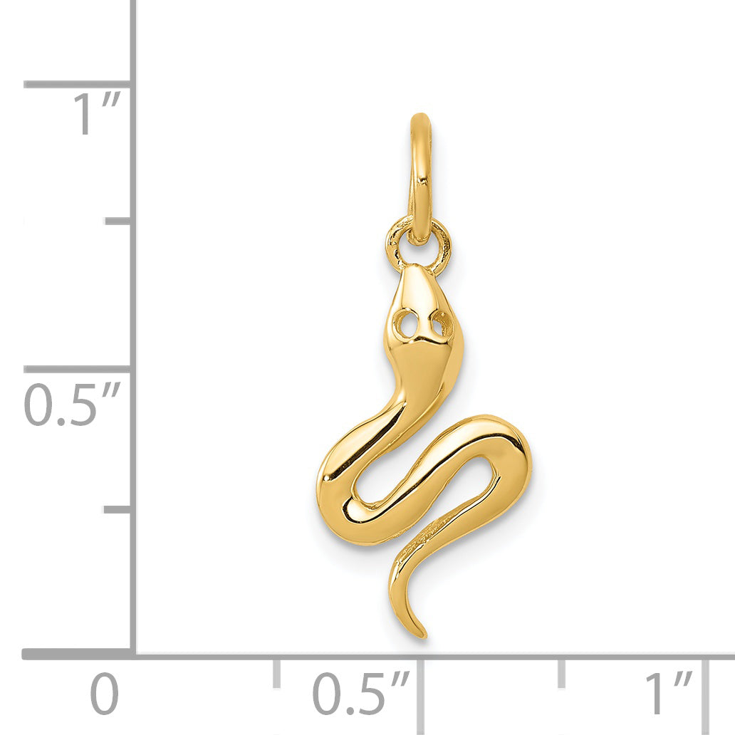 14k Solid Polished Snake Charm K1009