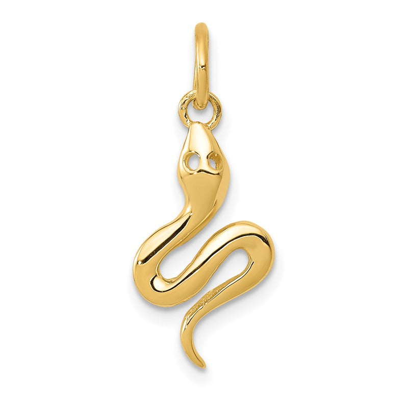 14k Solid Polished Snake Charm K1009