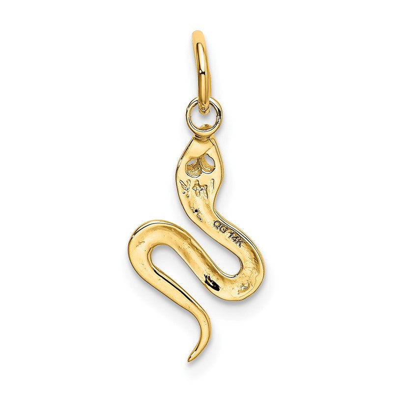 14k Solid Polished Snake Charm K1009