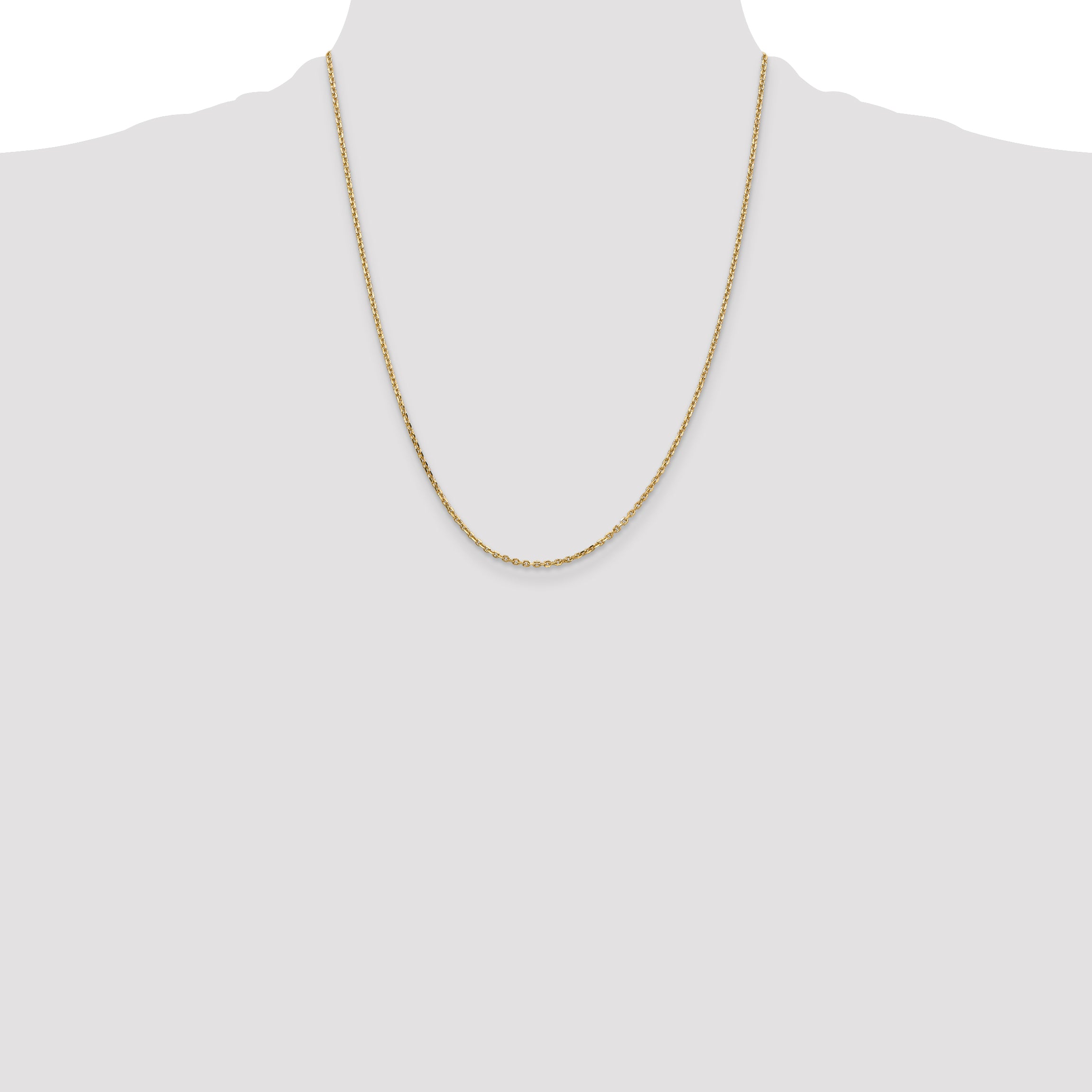 14K 26 inch 1.65mm Solid Diamond-cut Cable with Lobster Clasp Chain PEN141