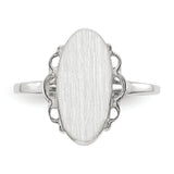 14k White Gold 7.0x14.5mm Open Back Signet Ring RS560